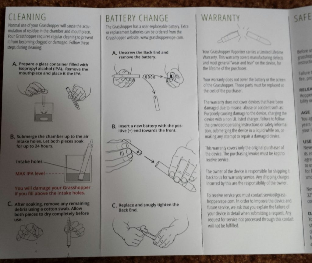 Grasshopper cleaning instructions