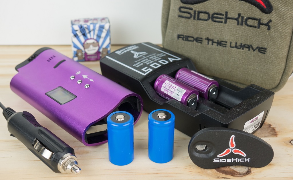 Sidekick vaporizer charging options and batteries